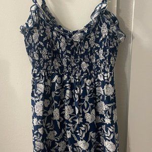 Row A Blue and Cream Floral Mini Dress